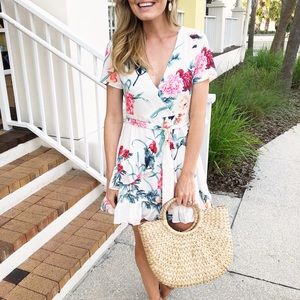Floral tie front dress - worn once